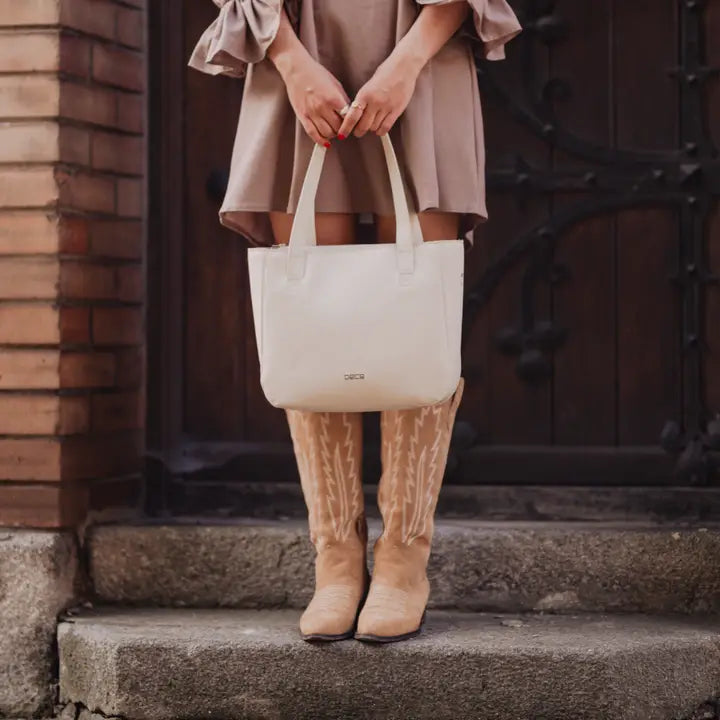 Caroline Apple Leather Tote Bag