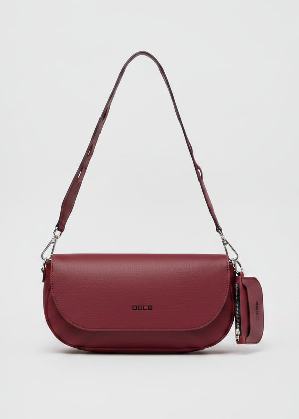 Polly Vegan Apple Leather Shoulder Bag - Burgundy