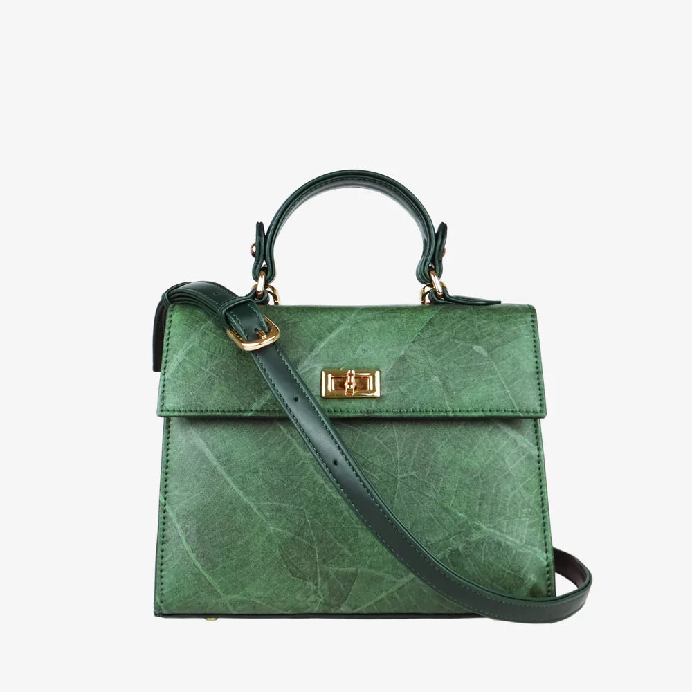 Gaia Vegan Leaf Leather Kelly Bag