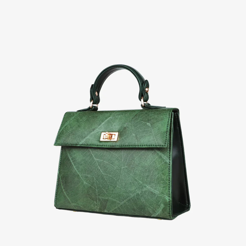 Gaia Vegan Leaf Leather Kelly Bag