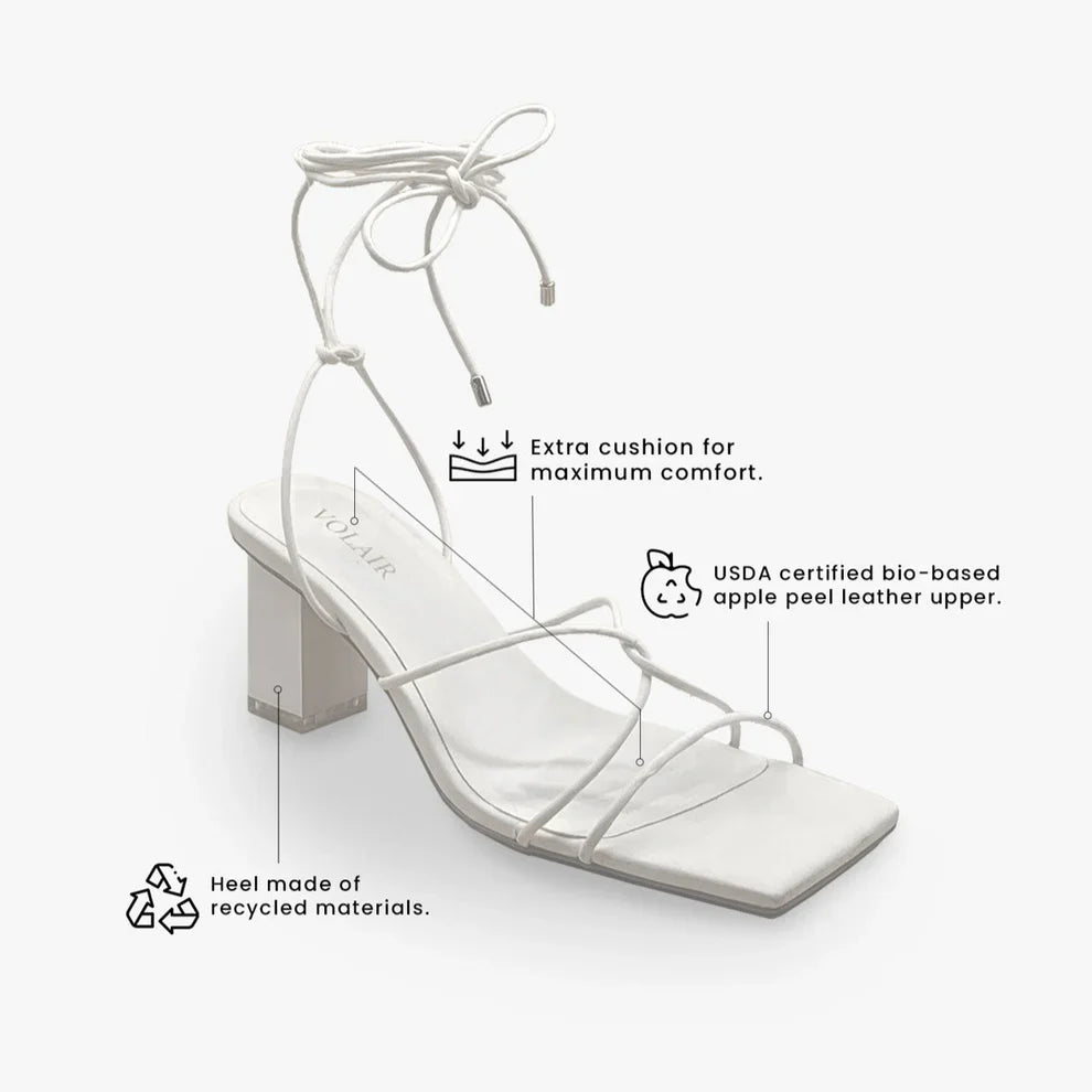 Serafim Vegan Apple Leather Lace Up Block Heel