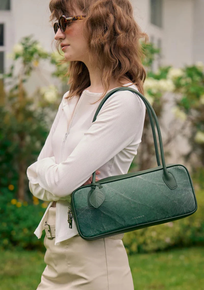 Sasha Vegan Leaf Leather Shoulder Bag